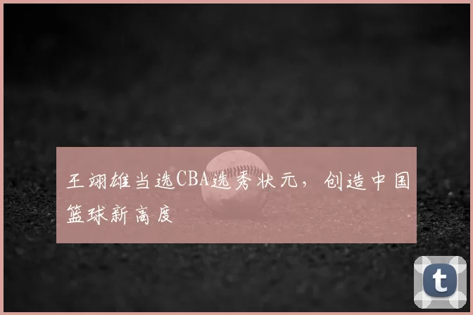 王翊雄当选CBA选秀状元,创造中国篮球新高度