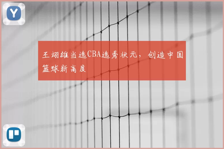 王翊雄当选CBA选秀状元,创造中国篮球新高度